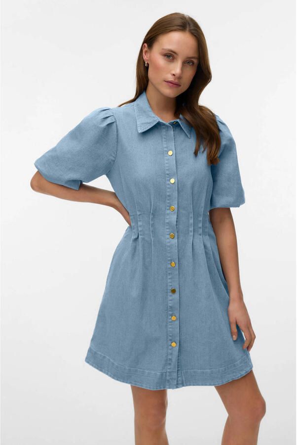 VERO MODA denim A-lijn jurk medium blue