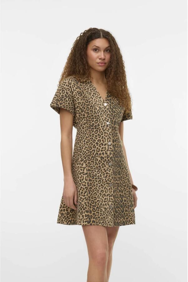 Vero Moda Penelope V-neck Denim Short Jurk Dames - Foto 3