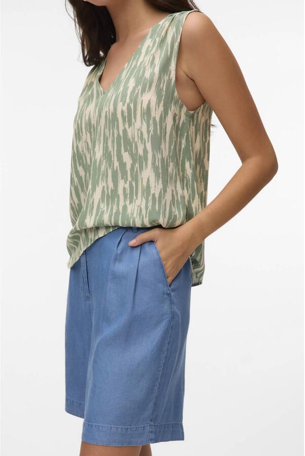 VERO MODA denim regular waist bermuda short medium blue denim - Foto 3