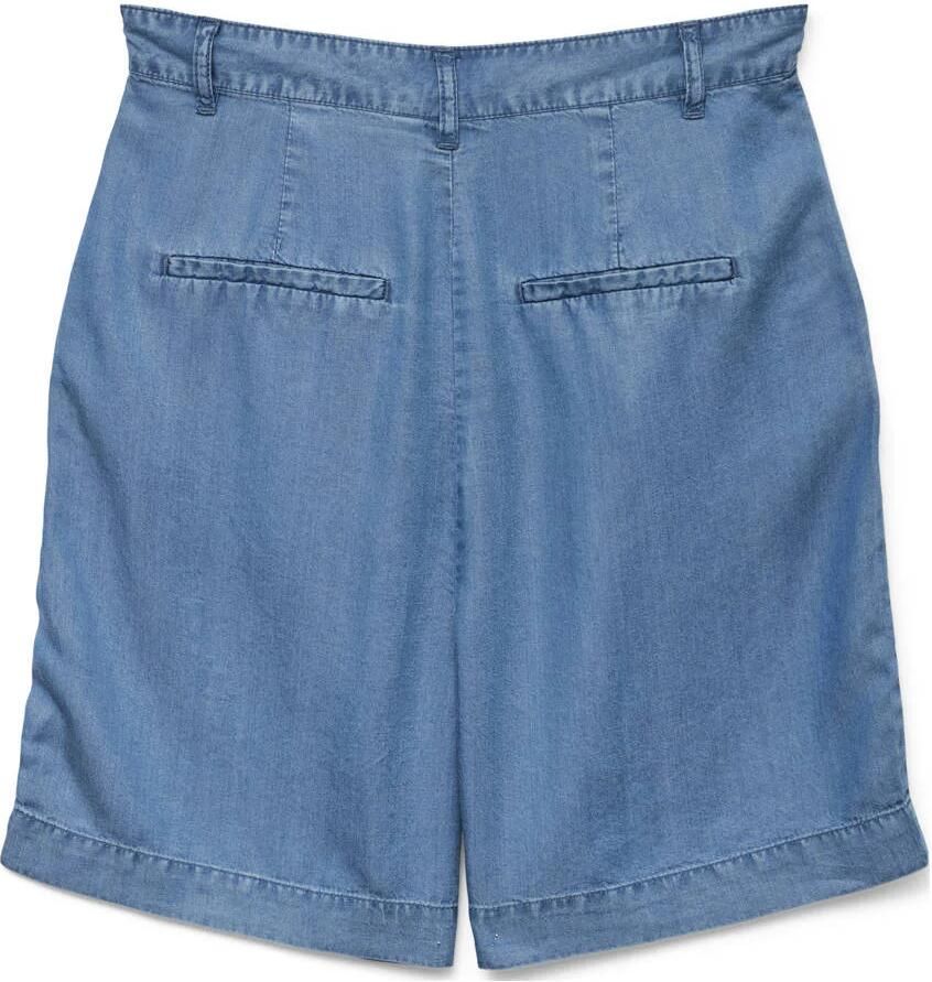 VERO MODA denim regular waist bermuda short medium blue denim