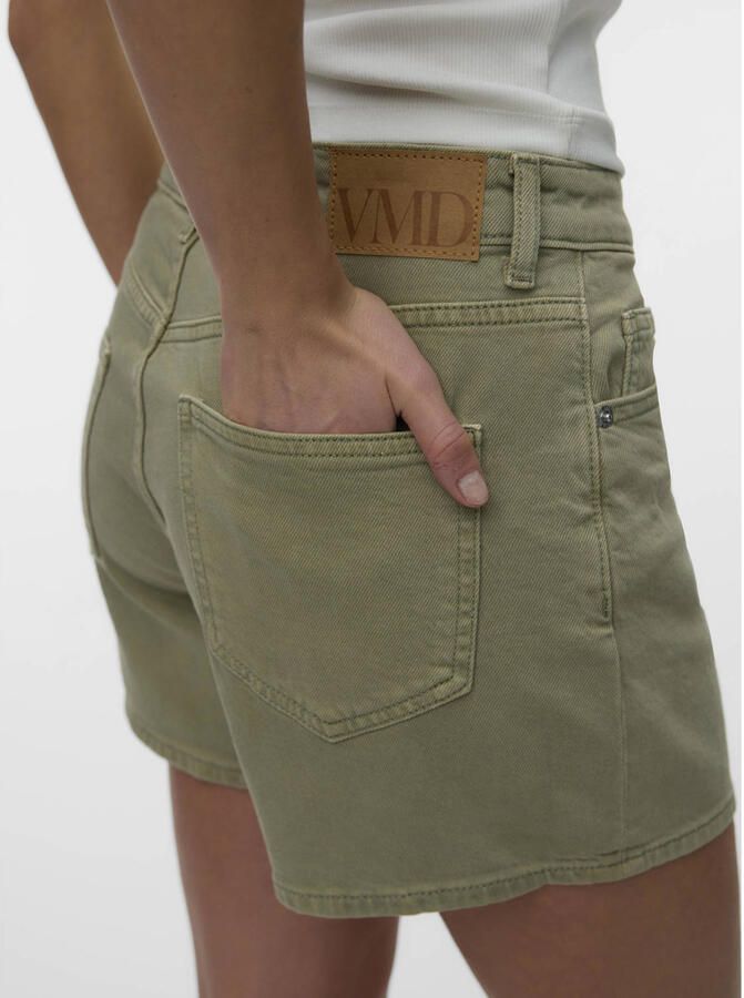VERO MODA denim slim regular waist short olijfgroen - Foto 2