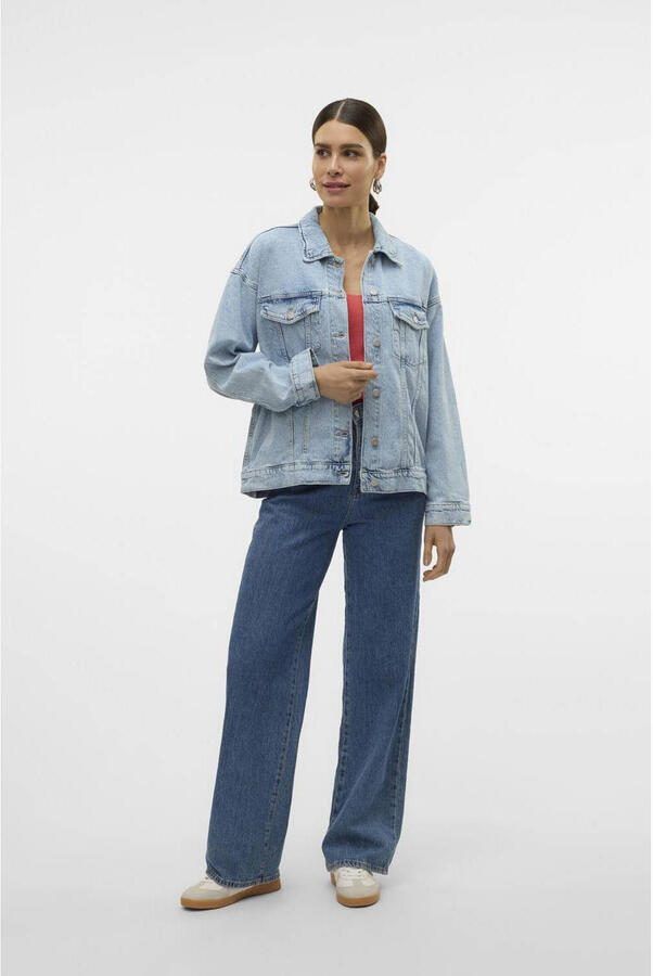 Vero Moda Regular fit jeansjack van katoenmix met fly-away-kraag model 'TESSA' - Foto 3