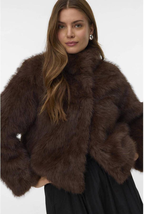 Vero Moda Regular fit jack in de look van imitatiebont model 'MONROE'