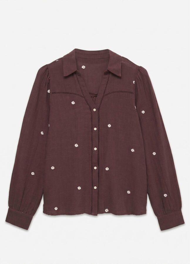 VERO MODA gebloemde blouse donkerrood - Foto 2