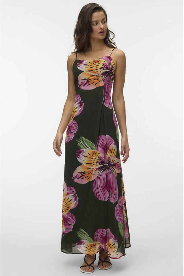 VERO MODA gebloemde maxi jurk zwart