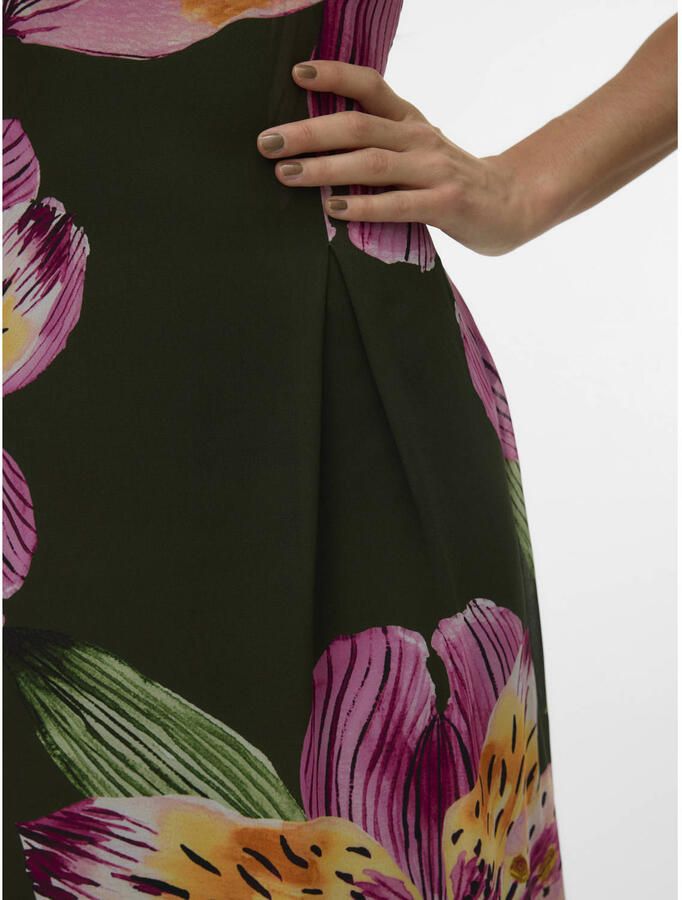 VERO MODA gebloemde maxi jurk zwart - Foto 2