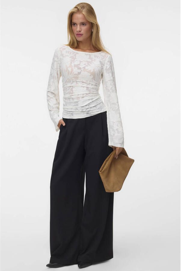 VERO MODA gebloemde top ecru