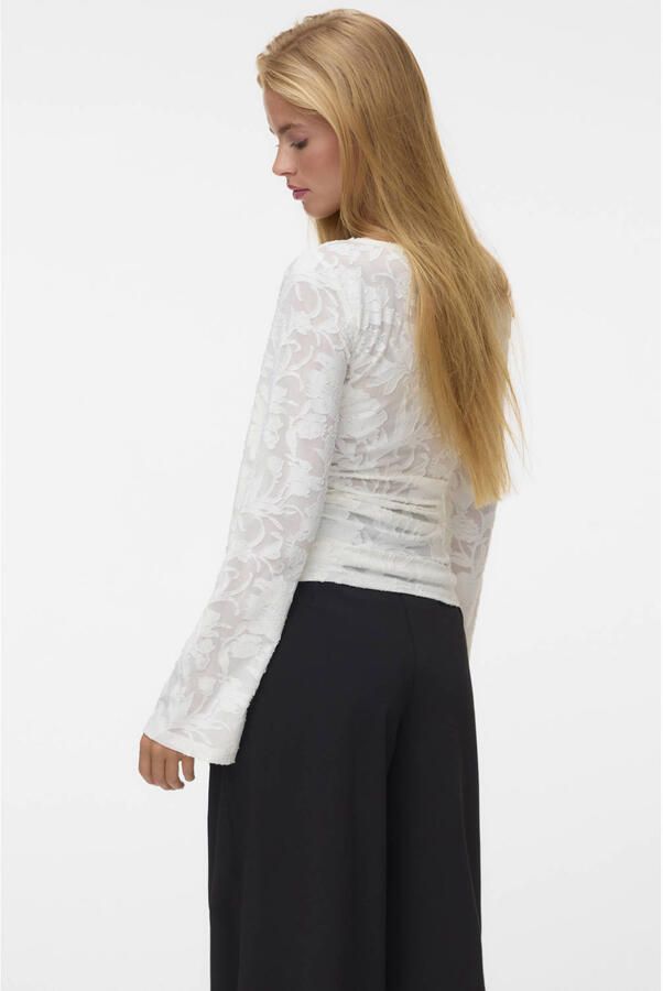 VERO MODA gebloemde top ecru - Foto 3