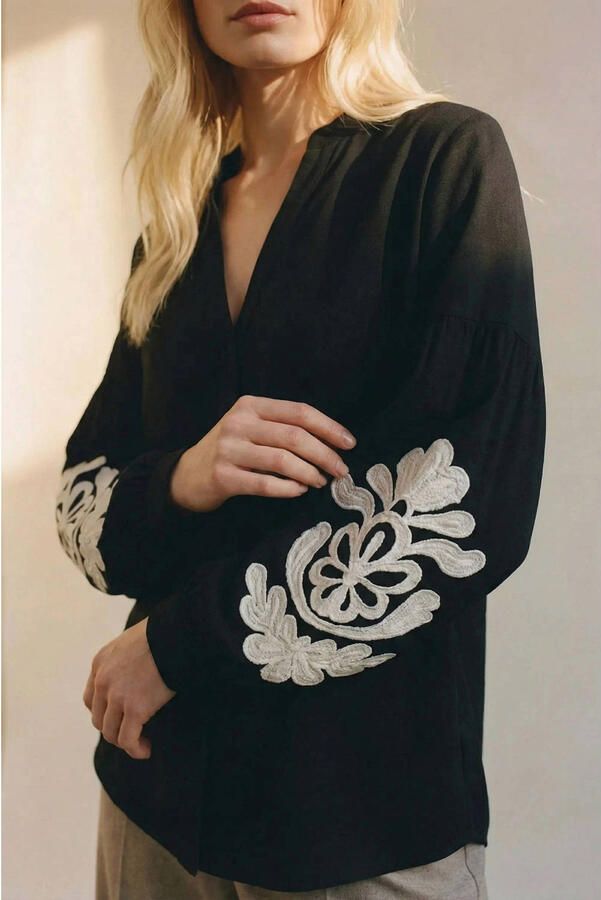 VERO MODA gebloemde top zwart