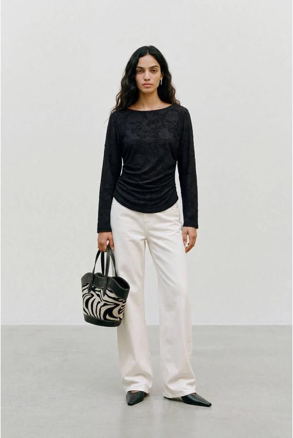 VERO MODA gebloemde top zwart - Foto 2