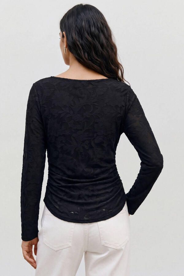 VERO MODA gebloemde top zwart - Foto 3
