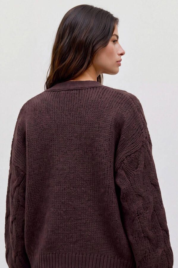 VERO MODA gebreid vest bruin - Foto 2