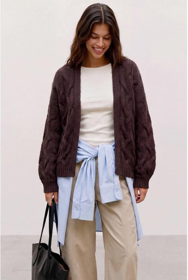 VERO MODA gebreid vest bruin