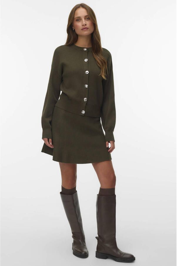VERO MODA gebreid vest donkergroen - Foto 2