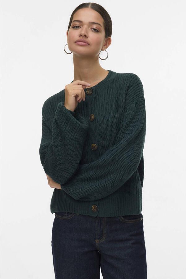 Vero Moda Loose fit gebreid jack met enkelrijige knoopsluiting model 'LEA'
