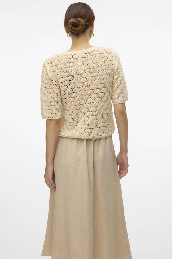 VERO MODA gebreid vest ecru - Foto 3