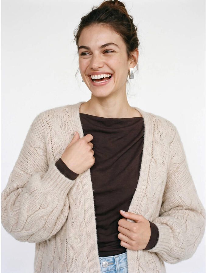VERO MODA gebreid vest ecru