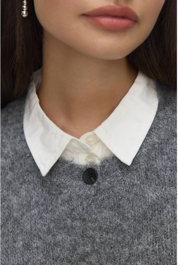 VERO MODA gebreid vest grijs melange - Foto 2