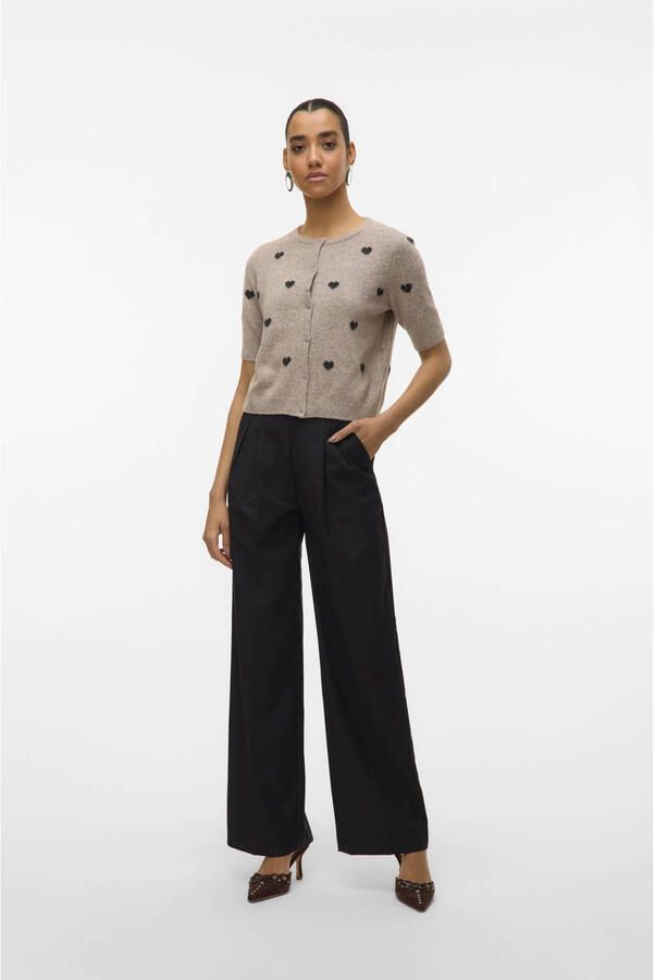 VERO MODA gebreid vest grijsbruin - Foto 2