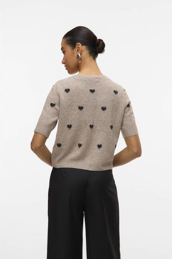 VERO MODA gebreid vest grijsbruin - Foto 3