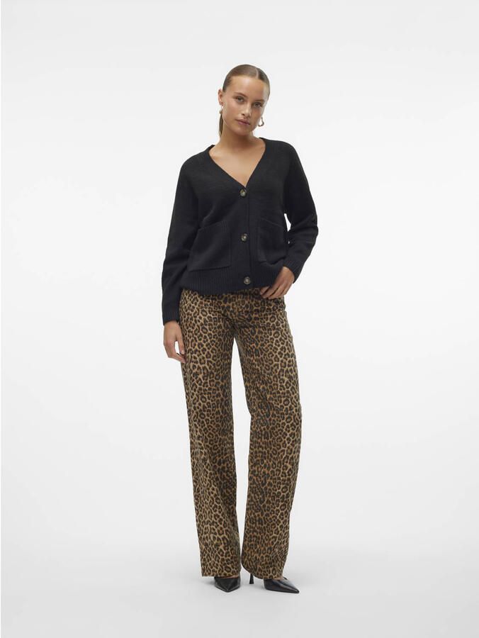 Vero Moda Comfort fit gebreid jack met V-hals model 'BOOM'
