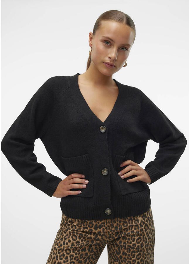 Vero Moda Comfort fit gebreid jack met V-hals model 'BOOM' - Foto 3