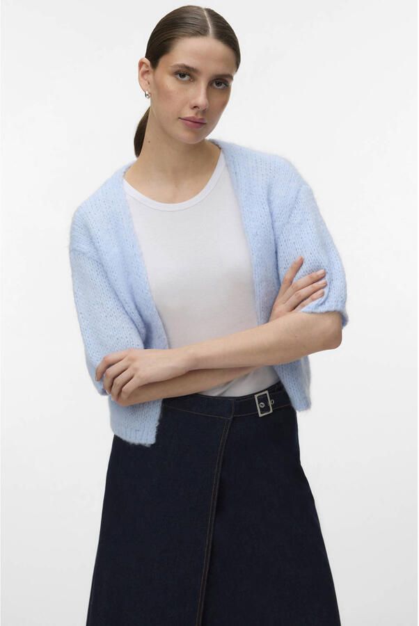 VERO MODA gebreid vest lichtblauw