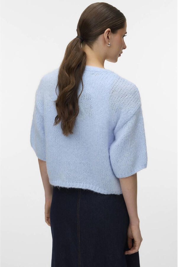 VERO MODA gebreid vest lichtblauw - Foto 3