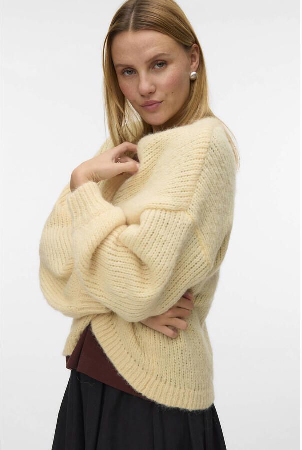VERO MODA gebreid vest lichtgeel