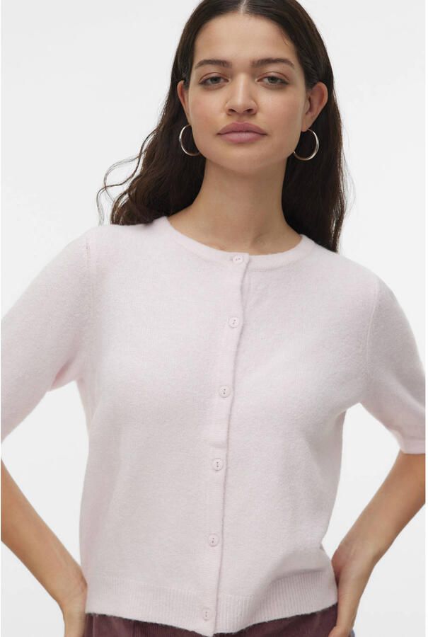 VERO MODA gebreid vest lichtroze