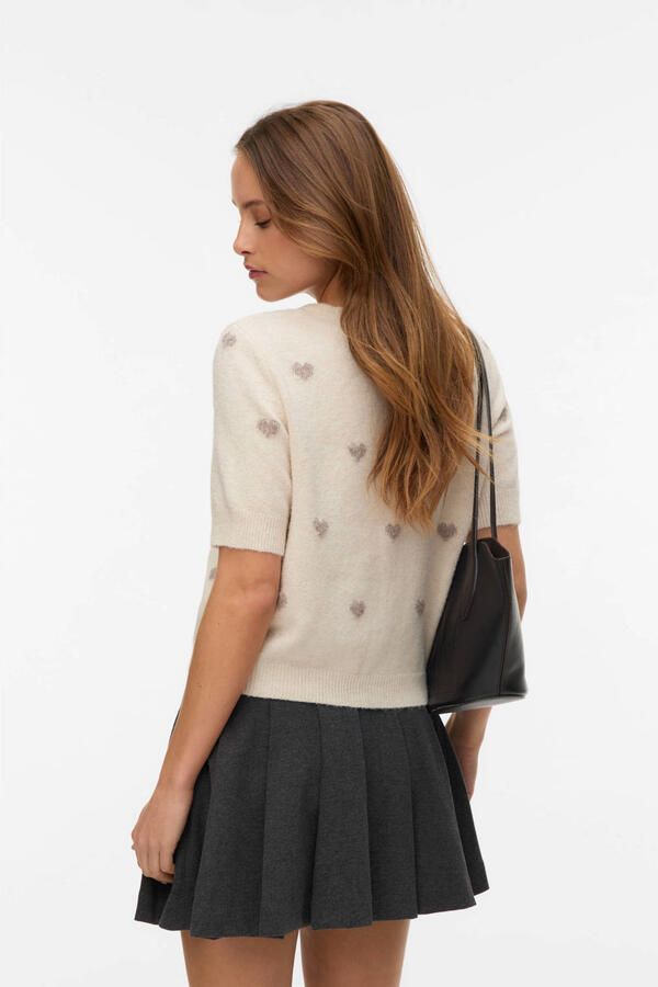 VERO MODA gebreid vest met hartjes - Foto 3