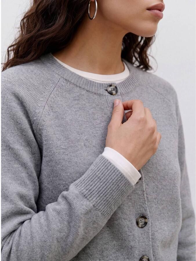 VERO MODA gebreid vest met wol grijs - Foto 2
