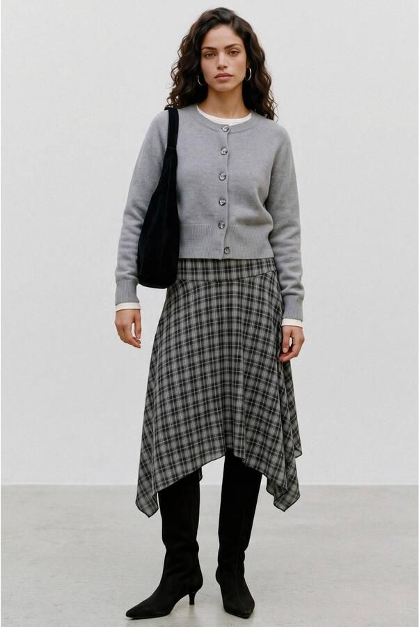 VERO MODA gebreid vest met wol grijs - Foto 3