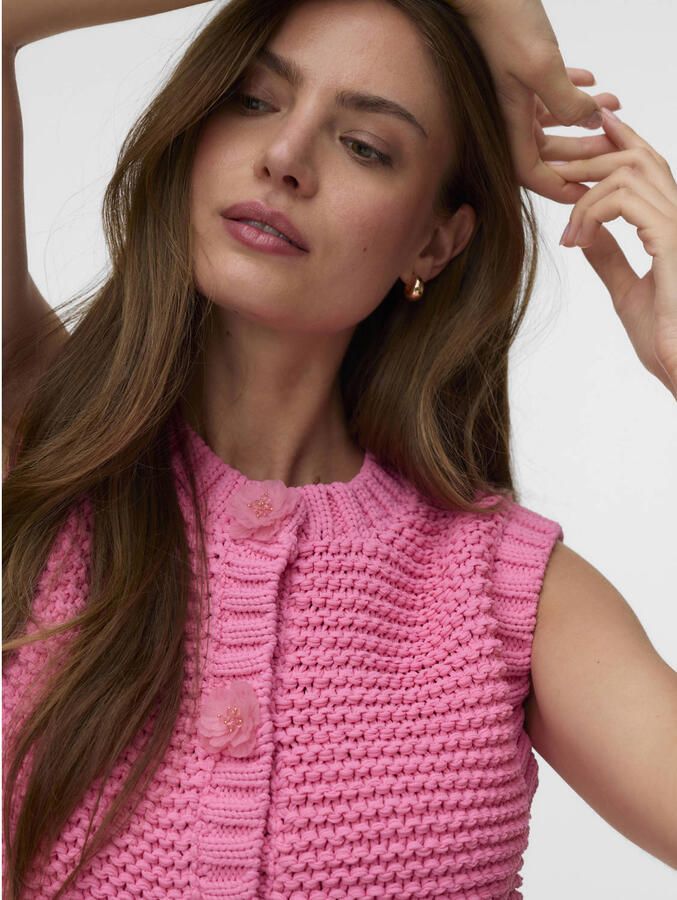 VERO MODA gebreid vest roze - Foto 2