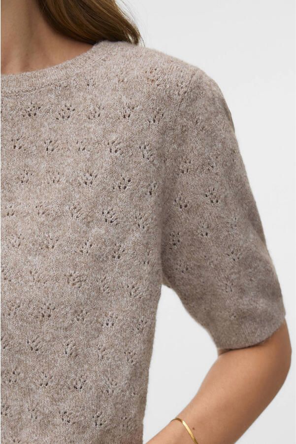 VERO MODA gebreide ajour trui taupe - Foto 2