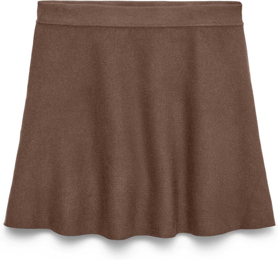 VERO MODA gebreide korte plooirok bruin