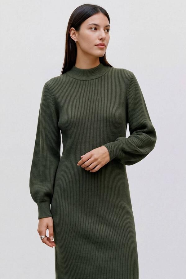 VERO MODA gebreide midi jurk groen