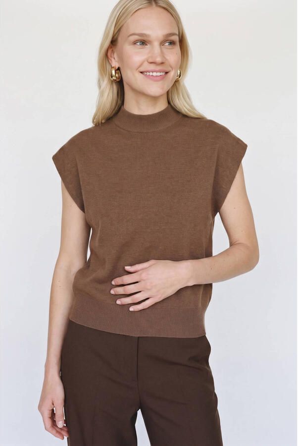 VERO MODA gebreide trui bruin