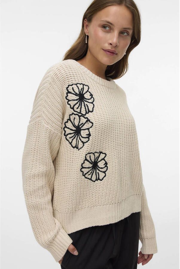 Vero Moda Trui met ronde hals VMLAURA LS O-NECK PULLOVER BOO