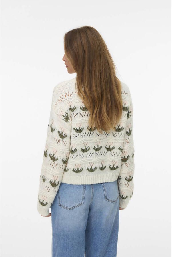 Vero Moda Regular fit gebreide pullover met broderie anglaise model 'IDELLE' - Foto 1
