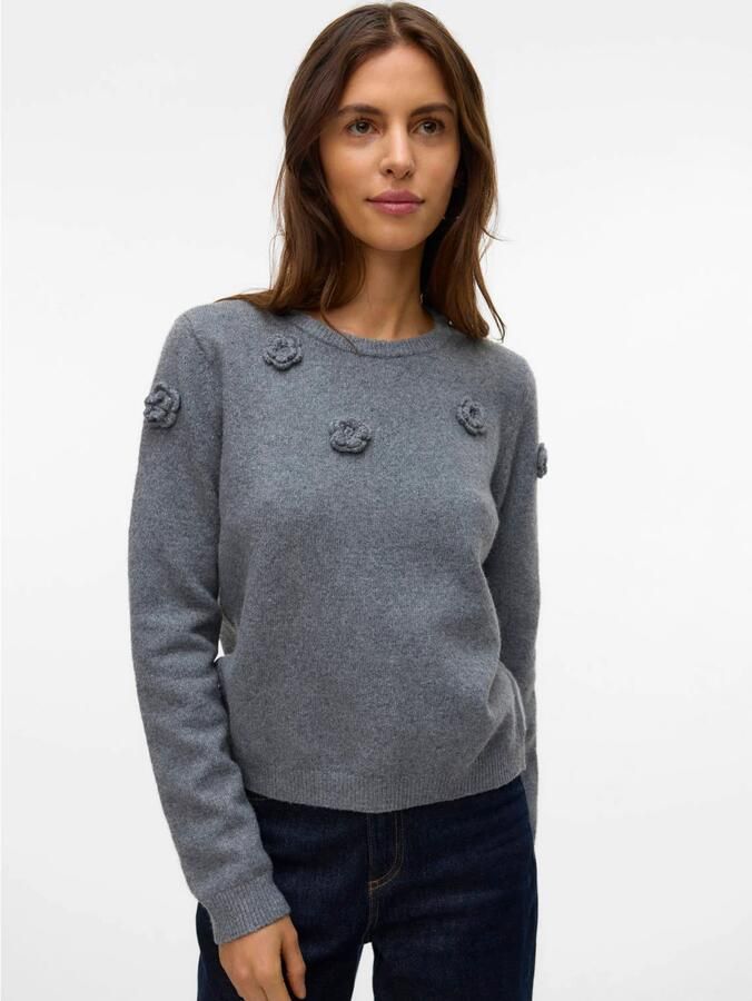 Vero Moda Trui met ronde hals VMROSE LS O-NECK PULLOVER BOO - Foto 3