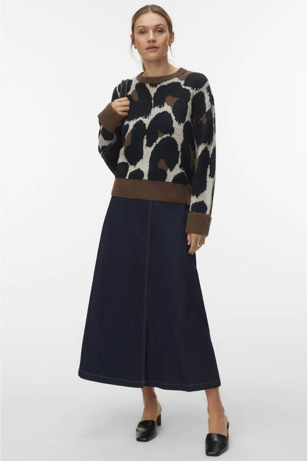 VERO MODA gebreide trui met panterprint bruin - Foto 2