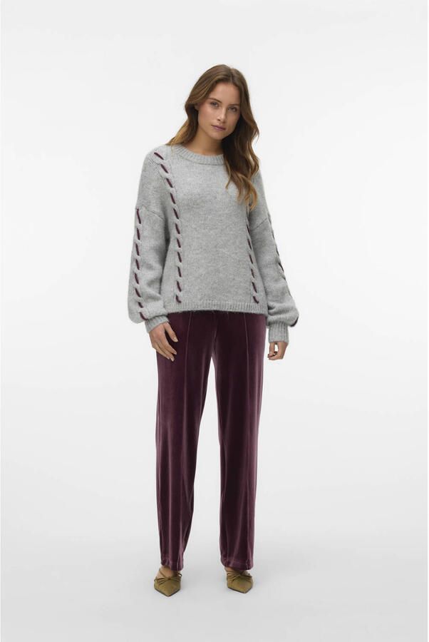 VERO MODA gebreide trui met wol grijs - Foto 2