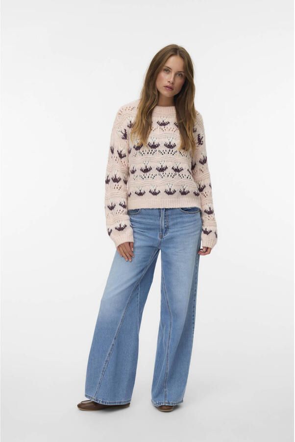 Vero Moda Regular fit gebreide pullover met broderie anglaise model 'IDELLE' - Foto 1