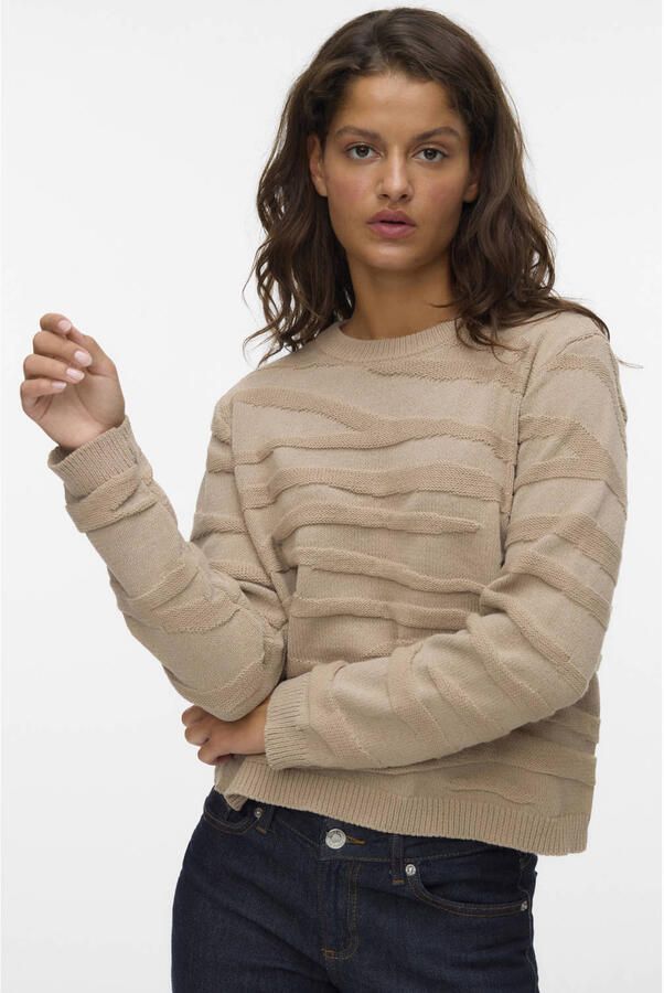 VERO MODA gebreide trui taupe