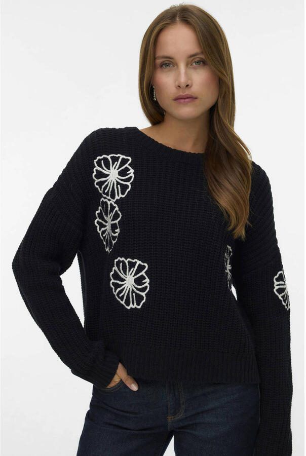 Vero Moda Trui met ronde hals VMLAURA LS O-NECK PULLOVER BOO