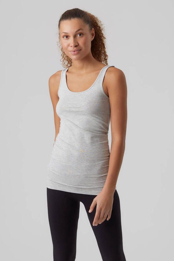 VERO MODA gemÃªleerde singlet VMMAXI met katoen grijs - Foto 3