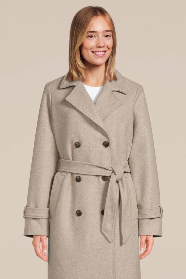 VERO MODA x Wehkamp gemÃªleerde trenchcoat jas VMFORTUNEVEGA van polyester beige - Foto 3