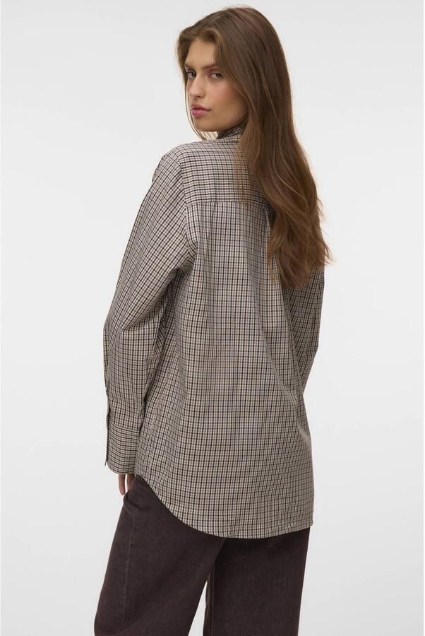 VERO MODA geruite blouse bruin - Foto 3