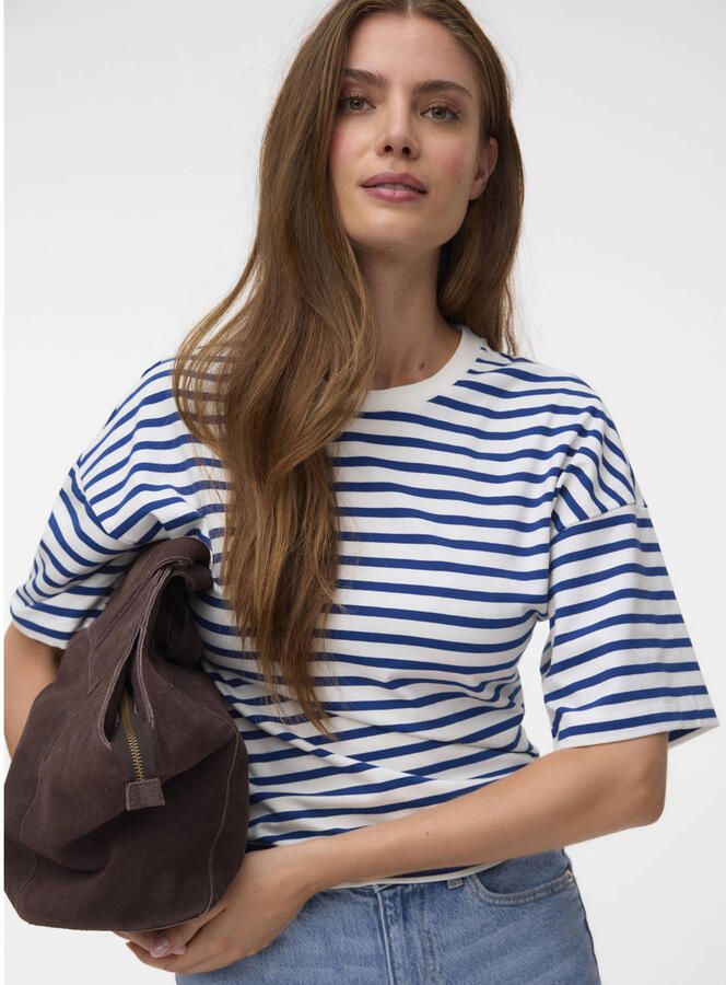 VERO MODA gestreept T-shirt donkerblauw - Foto 3